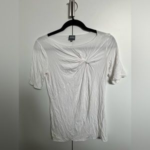 ARMANI COLLECTION- White Wrap Neck Jersey Top (XS-S)